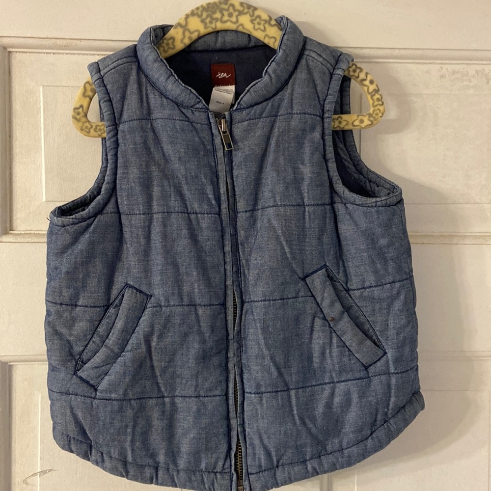 Tea quilted chambray vest